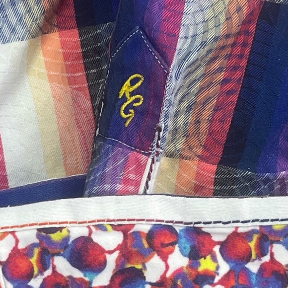 Robert Graham Mens L Long‎ Sleeve Button Down Shirt Colorful Plaid - Picture 4 of 9